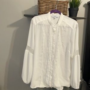 Lace Button Down Shirt